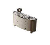 SAMCIOI Aparador Cocina Cómoda Minimalista de Seis cajones, Mueble Auxiliar mármol for Comedor, con Almacenamiento, Arte en Cuero, Piedra Lujo, for Entrada, Pasillo, Mesa Decorativa Aparador Entrada