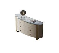 SAMCIOI Aparador Cocina Cómoda Minimalista de Seis cajones, Mueble Auxiliar mármol for Comedor, con Almacenamiento, Arte en Cuero, Piedra Lujo, for Entrada, Pasillo, Mesa Decorativa Aparador Entrada