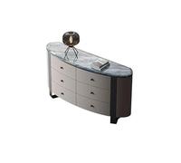 SAMCIOI Aparador Cocina Cómoda Minimalista de Seis cajones, Mueble Auxiliar mármol for Comedor, con Almacenamiento, Arte en Cuero, Piedra Lujo, for Entrada, Pasillo, Mesa Decorativa Aparador Entrada