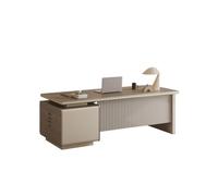 SAMCIOI Escritorio para Juegos Escritorio Ejecutivo con Bordes De Aleación Aluminio, For Gerente/CEO, Grande, Oficina Moderno
