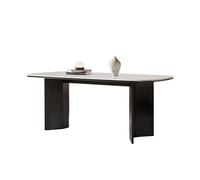 SAMCIOI Mesa de Centro Mesitas Auxiliares Sofa Mesa De Comedor Losa Roca Negra, Vintage For El Hogar, Pequeña(130x80x75cm)