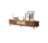 SAMCIOI Mueble para TV Mueble de TV Madera con Espacio Almacenamiento persiana Enrollable for Sala Estar en casa Sencilla Piso ratán