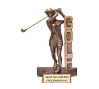 Same Day Awards Billboard - Trofeo de golf femenino de 6.5 pulgadas, premio grabado personalizado para torneos de golf, ligas, campeones, eventos de golf benéficos, reconocimiento de jugadores