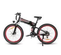 SAMEBIKE 20 * 3.0 Fat Tire Bicicleta Eléctrica de Montaña Adulto Batería Extraíble 48V14AH Bicicletas Eléctricas Plegables de 26 Pulgadas con Pantalla LCD de Velocidad Ebikes (LO26-II, Negro)