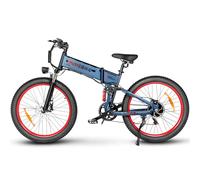 SAMEBIKE 20 * 3.0 Fat Tire Bicicleta Eléctrica de Montaña Adulto Batería Extraíble 48V15AH Bicicletas Eléctricas Plegables de 26 Pulgadas con Pantalla LCD de Velocidad Ebikes (LO26-II, Blateado)