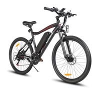 SAMEBIKE Bicicleta electrica, 2025 Bici Eléctrica, Bicicleta de montaña Adulto,Bicicleta montaña de, e Bike MTB batería 36V13Ah, Shiman0 21 velocidades (SY26, Black)