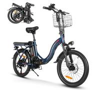 SAMEBIKE Bicicleta Eléctrica Adultos, 20'’ E-Bike con pedaleo asistido Batería 36V 12AH Bici Eléctricas de Montaña con Marco Frontal y Soporte para teléfono (Deep Blue)