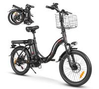 SAMEBIKE Bicicleta Eléctrica Adultos, 20'’ E-Bike con pedaleo asistido Batería 36V 12AH Bici Eléctricas de Montaña con Marco Frontal y Soporte para teléfono (Black)