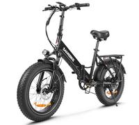 SAMEBIKE Bicicleta Eléctrica de 20" con Neumáticos Gordos, Bicicleta Eléctrica Plegable de 48V/13Ah, Bicicleta de Montaña Todo Terreno, Alcance Máximo 60-120 km (Black)