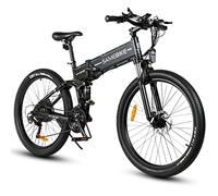 SAMEBIKE LO26-II Bicicleta Eléctrica de Montaña Adulto Batería Extraíble 48V14AH Bicicletas Eléctricas Plegables de 26 Pulgadas con Pantalla LCD de Velocidad Ebikes (LO26-II, White)