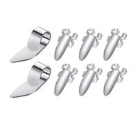 SameeHome 8 Piezas de PúAs de Dedo para Guitarra PúAs de Guitarra de Acero Inoxidable Estuche de PláStico para Guitarra EléCtrica Bajo Ukelele (Plateado)