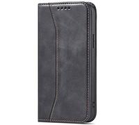 SameeHome Diseño para de piel con soporte para tarjetas para 12 Pro Max 6,7 con soporte (negro), Negro