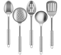 SameeHome Juego de utensilios de cocina de acero inoxidable, pala, utensilios de cocina, 5 piezas