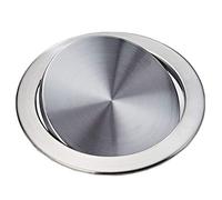 SameeHome Tapa de la Tapa de la Basura de Acero Inoxidable Tapa de la Papelera Tapa de la Balanza Empotrada Balanceada Tapa de Basura de la Tapa Oscilante para la Encimera de la Cocina