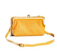 SAMEZA Bolso Bandolera de un Solo Hombro para teléfono móvil, Moderno, con Cierre de Beso, versátil, con múltiples Posiciones para Tarjetas, Tarjetero, Llavero para Mujer, Amarillo