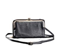 SAMEZA Bolso Bandolera de un Solo Hombro para teléfono móvil, Moderno, con Cierre de Beso, versátil, con múltiples Posiciones para Tarjetas, Tarjetero, Llavero para Mujer, Color Negro
