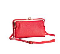 SAMEZA Bolso Bandolera de un Solo Hombro para teléfono móvil, Moderno, con Cierre de Beso, versátil, con múltiples Posiciones para Tarjetas, Tarjetero, Llavero para Mujer, Rojo