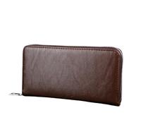 SAMEZA Cartera para Hombre, Billetera Larga con Cremallera Superior de Cuero, Color sólido, para Negocios, para teléfono móvil, Tarjetero de Gran Capacidad, Color Negro