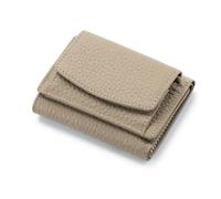 SAMEZA Monedero pequeño de Cuero Genuino Multicolor, Monedero RFID, Monedero Informal de Color sólido, Monedero de Piel de Vaca de Capa Superior para Hombre, Gris Elefante