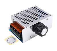 Samfox AC 220v 4000w Alta Potencia SCR Controlador de Velocidad del Motor Regulador Electrónico de Voltaje Ajustable Atenuación Moderación Modulador Regulador Potencia Interruptor con Caja Protectora