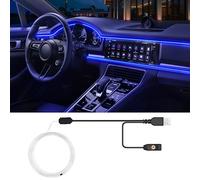 SAMGCHI Luces LED USB para Coche, Tira de Luces Interiores de Coche, 7 Colores, iluminación Ambiental con Fibra óptica de 118 Pulgadas, sincronización de música, instalación Simple, Luces de Cable EL