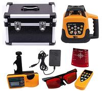 Samger Nivel Láser Automático Rojo Nivel Láser Autonivelante 360 Grados, IP54, Horizontales y Verticales, 500M Alcance, Trabajo Continuo 20 Horas, con Control Remoto, Receptor, Estuche Acolchado