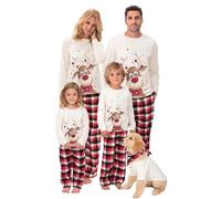 SAMGU Conjunto de Pijamas Familiares de Navidad Ropa de Dormir Otoño Invierno Mujere Hombre Niños Pijamas de Año Nnuevo