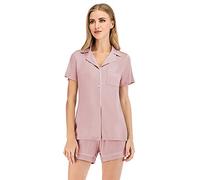 SAMGU Pijama para Mujer Manga Cortas Pijamas Verano 2 Piezas Ropa con Botones Pijama