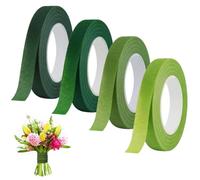 SamHeng 4 Rollos de Cintas Florales 12mm Serie Verde Cinta de Floristería Cinta Adhesiva de Flores Cintas de Enmascarar de Flora para Envoltura de Tallos y Ramos DIY Manualidades Arreglos Florales