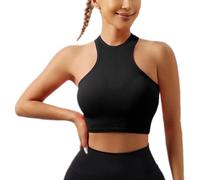 SamHeng Camiseta Deportiva para Mujer, Racerback Sin Mangas Chaleco de Yoga Acanalado Transpirable Camisetas de Tirantes Gym Correr Tank Top Entrenamiento Tops Cortos Camisetas Atléticas (Negro)