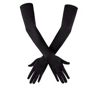 SamHeng Guantes de noche largos Guantes de codo de satén Guantes de vestir de novia Guantes de novia de la boda Guantes de 1920 para mujeres