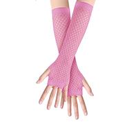 SamHeng Guantes largos de rejilla, Negro calentadores de brazos sin dedos, guantes de malla para disfraces, accesorio punk para disfraces para mujeres y niñas, suministros para fiestas nocturnas