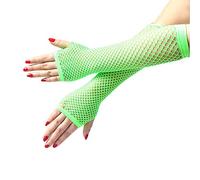 SamHeng Guantes largos de rejilla, Verde calentadores de brazos sin dedos, guantes de malla para disfraces, accesorio punk para disfraces para mujeres y niñas, suministros para fiestas nocturnas