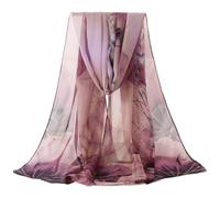 SamHeng Mujer Bufanda de Gasa Floral Elegantes Ligero Larga Chales y Envolturas Moda Flores Fulares Suave Chales Mantón Chal Estolas para Viajes Diario Uso (Morado)