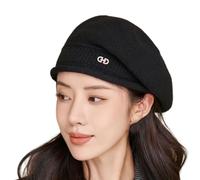 SamHeng Slouchy Gorro de Invierno para Mujeres, Moda Clásico Hebilla de Diamante Gorros de Punto Casual Holgado Beanie Sombrero para Chicas Damas Actividad Al Aire Libre (Negro)