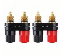SamHeng Terminal de Doble borne conexión, Conector roscado para Altavoz de Amplificador Potencia, Conector Banana 2 vías, conectors Hembra 4 mm para Amplificador Potencia