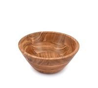 Samhita Ensaladera de madera de acacia, perfecto para ensalada, ensalada de verduras y centro de mesa decorativo, absolutamente hermoso para tu cocina (9 x 9 x 4 pulgadas)