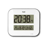 SAMI Reloj LCD sobremesa o pared blanco con calendario