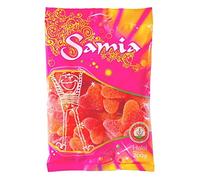 Samia - Bolsas para caramelos con goma elástica, corazón de melocotón, Halal, 200 g, 5 unidades