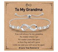 SAMINO Regalos para mamá, pulseras ajustables de plata con dije de infinito para mamá, cumpleaños, día de la madre, día de San Valentín, regalos de Navidad para ella, talla única, Metal, No es una