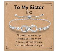 SAMINO Regalos para mamá, pulseras ajustables de plata con dije de infinito para mamá, cumpleaños, día de la madre, día de San Valentín, regalos de Navidad para ella, talla única, Metal, No es una