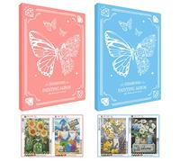 SAMISO Diamond Painting Álbum de Fotos,2 Diamond Painting Álbum A3,Libro de Almacenamiento A3 para kits de Pintura de Diamantes,30 Páginas Transparentes 60 Hojas