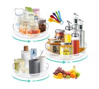 SAMISO Especiero Giratorio,3 organizador de armario giratorio,soporte giratorio para condimentos,Especiero Giratorio para Botellas,Frutas,Cosmético,Armario,Despensa