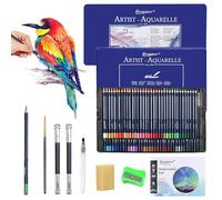 SAMISO Lápices Acuarelables,72 Lápices Colores,con Caja de Metal,Lápices de Dibujo Profesional Perfectos Para Adultos y Artistas que Dibujan,Lápices de Colores Acuarelables