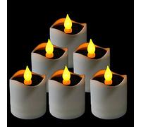 SAMLAK Conjunto de 6 velas solares, Luz de té con velas LED sin llama con energía solar parpadeante, Perfecto para Navidad, decoración del día de San Valentín, de fiesta, cumpleaños, bodas