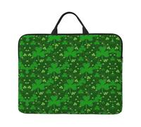 SamLng Background St Patrick's Day Glitter - Funda para portátil de 35.6 cm, con asa de transporte y bolsillo para accesorios