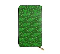 SamLng Background St Patrick's Day Glitter Print - Cartera larga de cuero para mujer, moderna y ligera, impermeable, color negro, talla única
