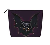 SamLng Black Ghost Bat - Organizador versátil de artículos de tocador, bolsa de maquillaje de cáñamo falso, bolsa de aseo de viaje, bolsa de accesorios de maquillaje, color negro, talla única