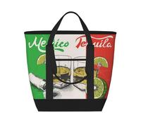SamLng Bolsa de mano aislada de gran capacidad con bandera de México y tequila, reutilizable y elegante para el trabajo, picnic y viajes