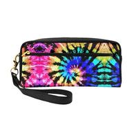 SamLng Bolsa de maquillaje reutilizable - Bolsa de maquillaje pequeña de piel con estampado de tribu exótica para viajes, organizador de artículos de tocador con cremallera, Negro -, Talla única